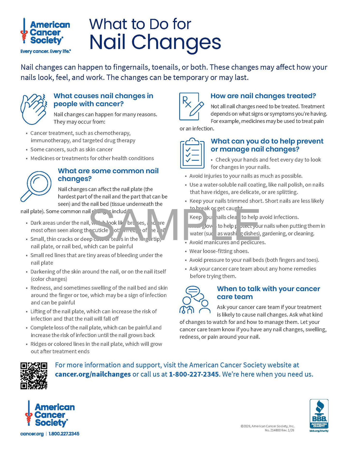 What to Do for Nail Changes Tearsheet x 50 - English (2148.00)