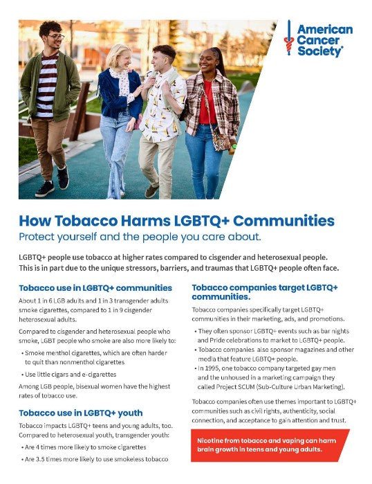 How Tobacco Harms LGBTQ+ Communities Flyer - English (2025.00) - American Cancer Society
