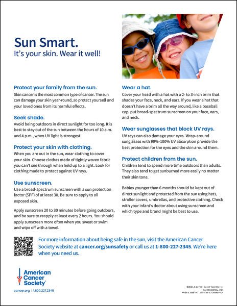 Sun Smart Flyer Bilingual - English/Spanish (0054.08) - American Cancer Society