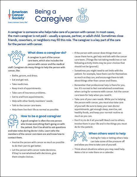 Being A Caregiver Tearsheet x 50 - English (2134.00)