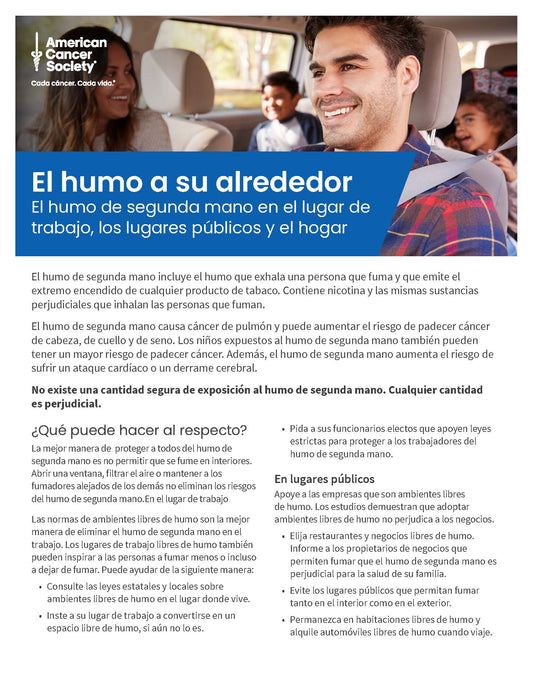The Smoke Around You - Secondhand Smoke in the Workplace, Public Places & at Home Flyer - Spanish (2060.01)