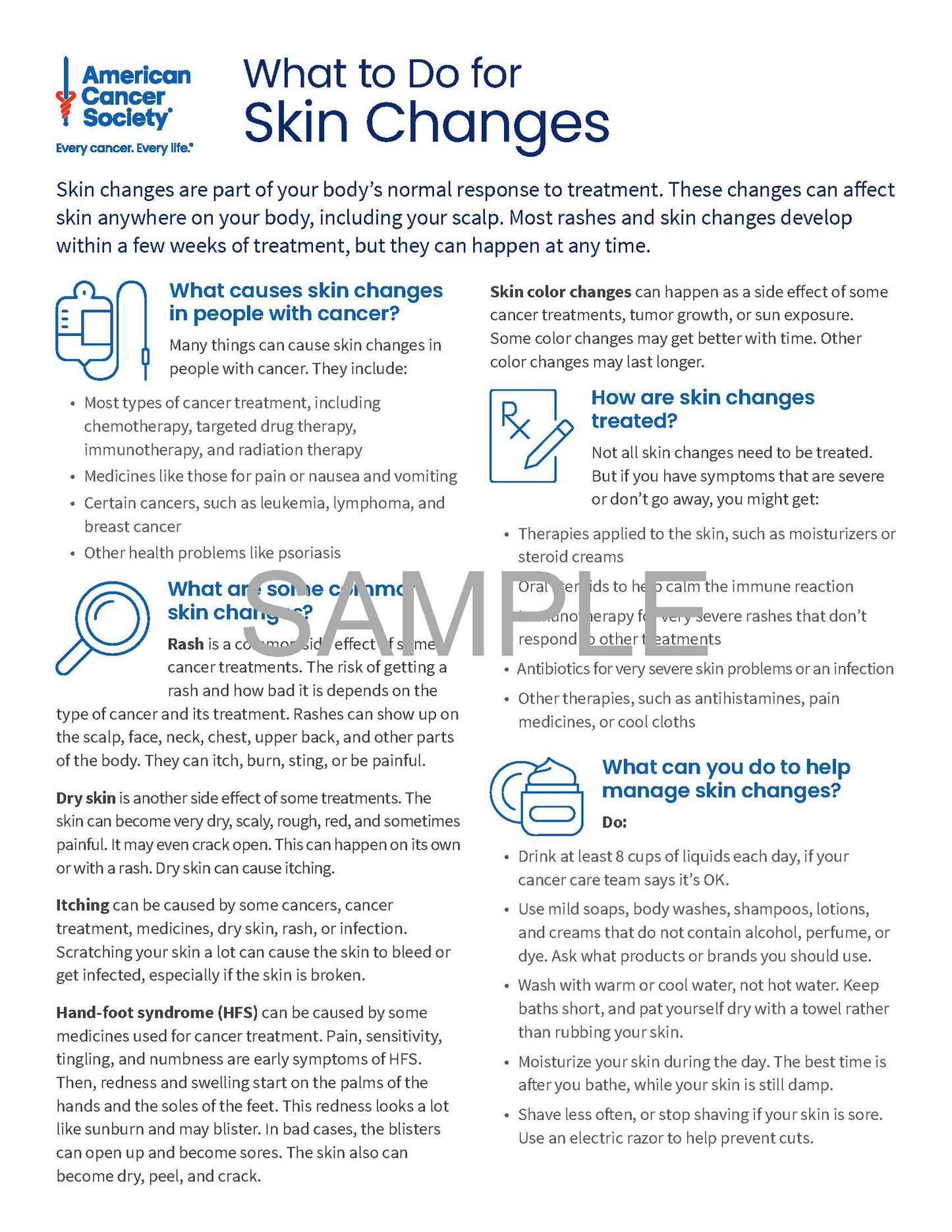 What to Do for Skin Changes Tearsheet x 50 - English (2143.00)