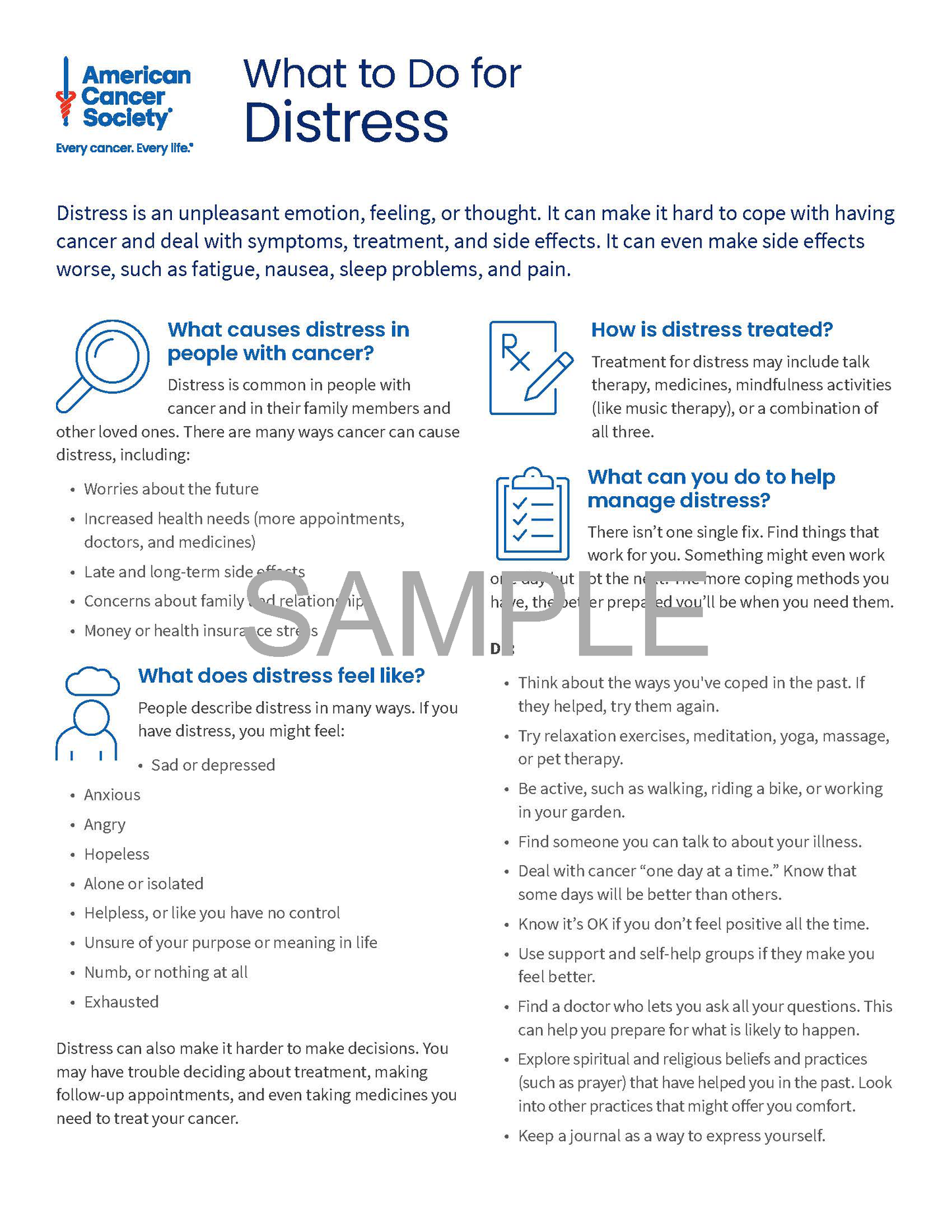 What to Do for Distress Tearsheet x 50 - English (2145.00)