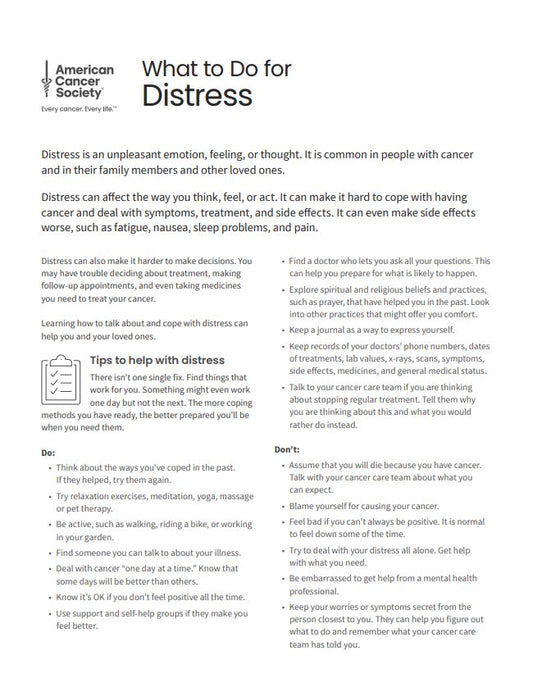 What to Do for Distress Tearsheet x 50 - English (2145.00)