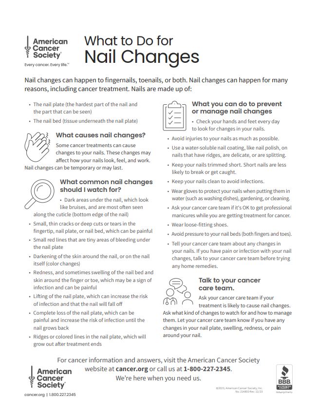 What to Do for Nail Changes Tearsheet x 50 - English (2148.00)