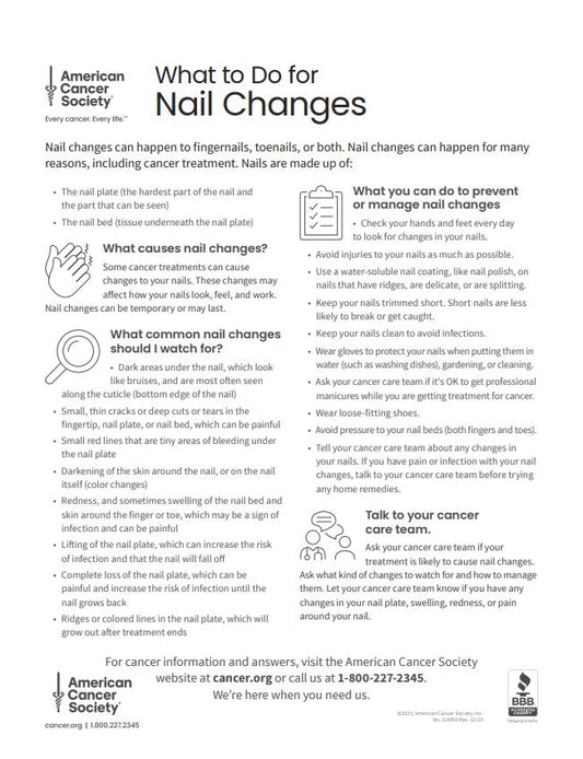 What to Do for Nail Changes Tearsheet x 50 - English (2148.00)