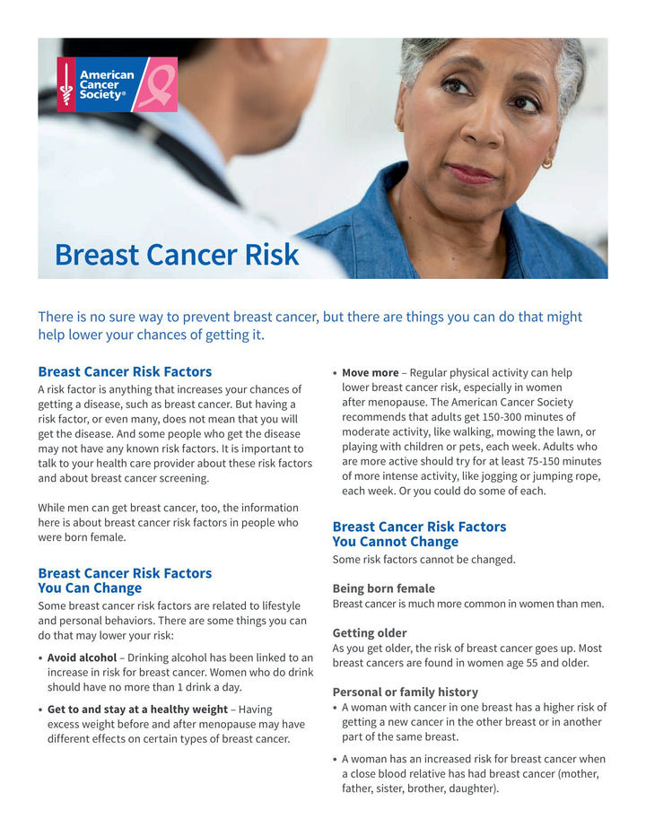 American Cancer Society - Educational Materials, Brochures, and Flyers